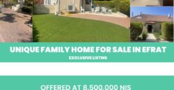 Private Home For Sale in Efrat